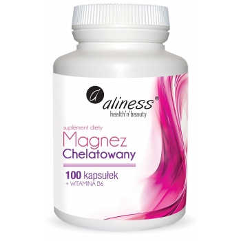 Aliness Magnez Chelatowany 100 kapsułek + Witamina B6 suplement diety